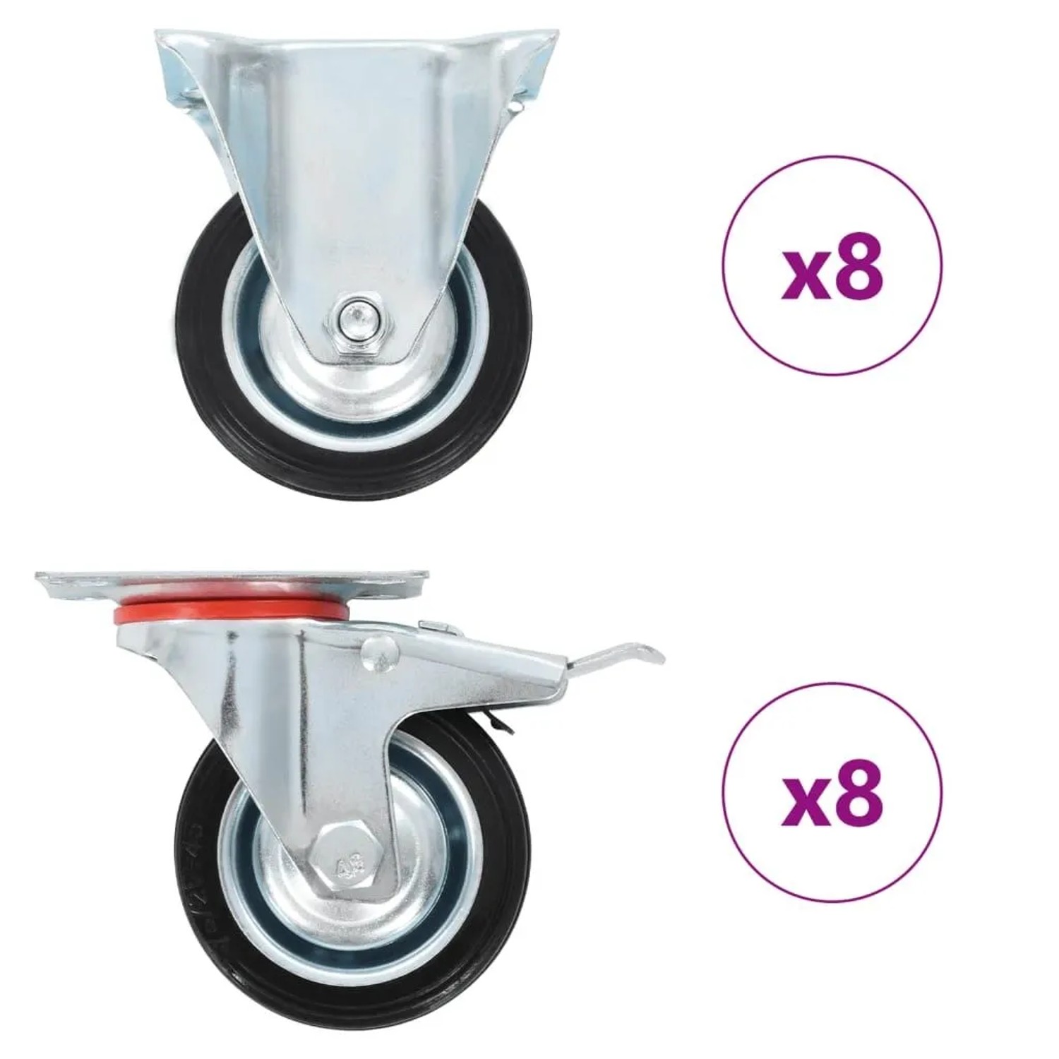 vidaXL 16 Stk Rollen 75 mm 278038