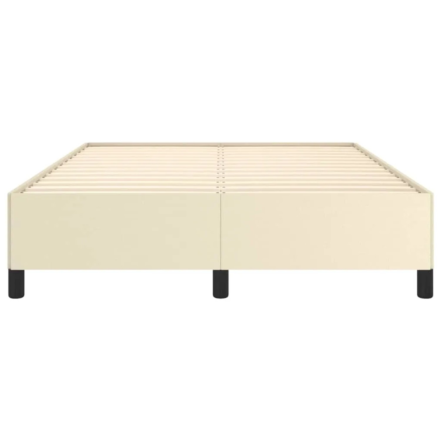 Cremefarbenes vidaXL Bettgestell 140x200 cm aus Kunstleder.