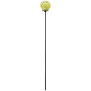 Gartenstecker mit grüner Mosaik-Kugel, 75 cm hoch, für Beet oder Pflanzkasten.