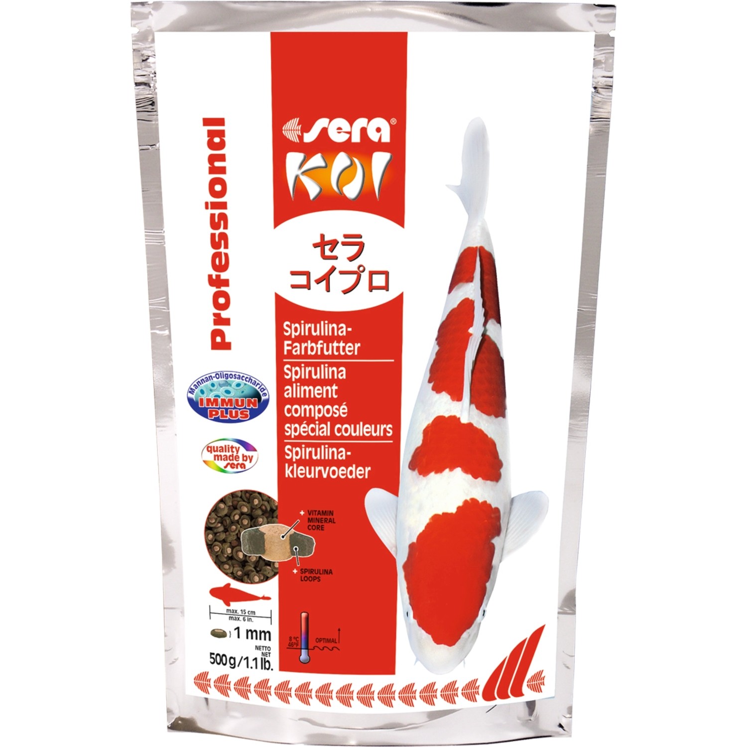 Sera TeichFischfutter Koi Professional SpirulinaFarbfutter 500 g