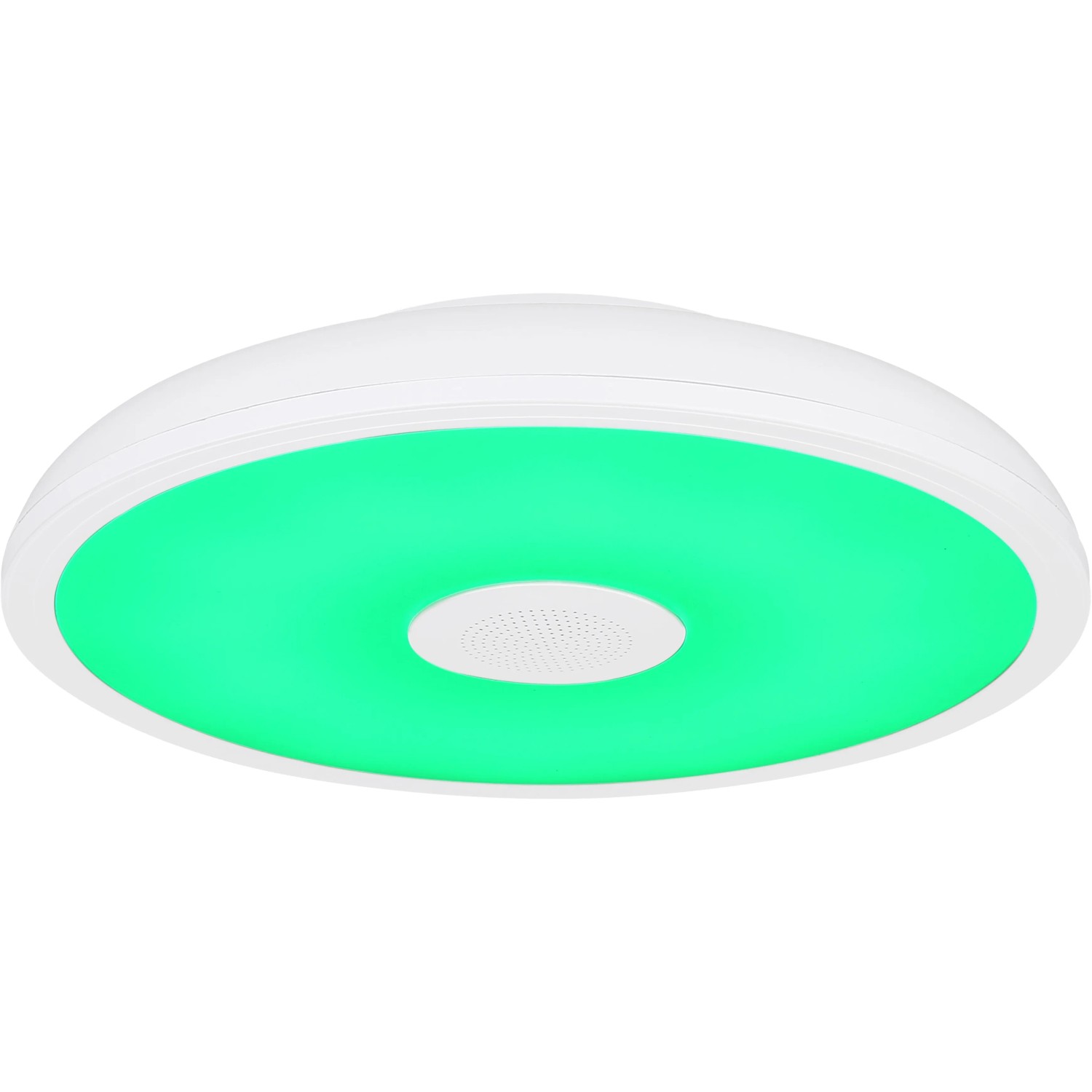 Weiße Globo LED-Deckenleuchte Raffy, Ø 28cm, mit RGB-Licht und Lautsprecher.