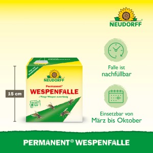 Neudorff Wespenfalle, Permanent, 1 Stück, gelb/grün, zur Wespenbekämpfung im Haus und Garten.