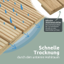 Kiefer Holzfliese mit Unterkonstruktion für Terrasse, geriffelt, wasserabweisend.