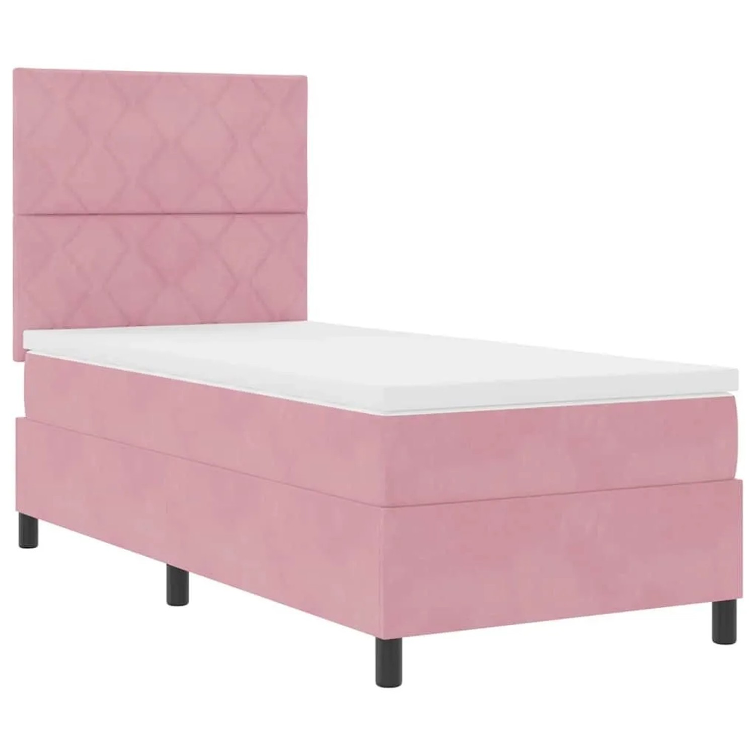 vidaXL Boxspringbett mit Matratze mit Kopfteil Rosa 100 x 200 cm Samt 33398 günstig online kaufen
