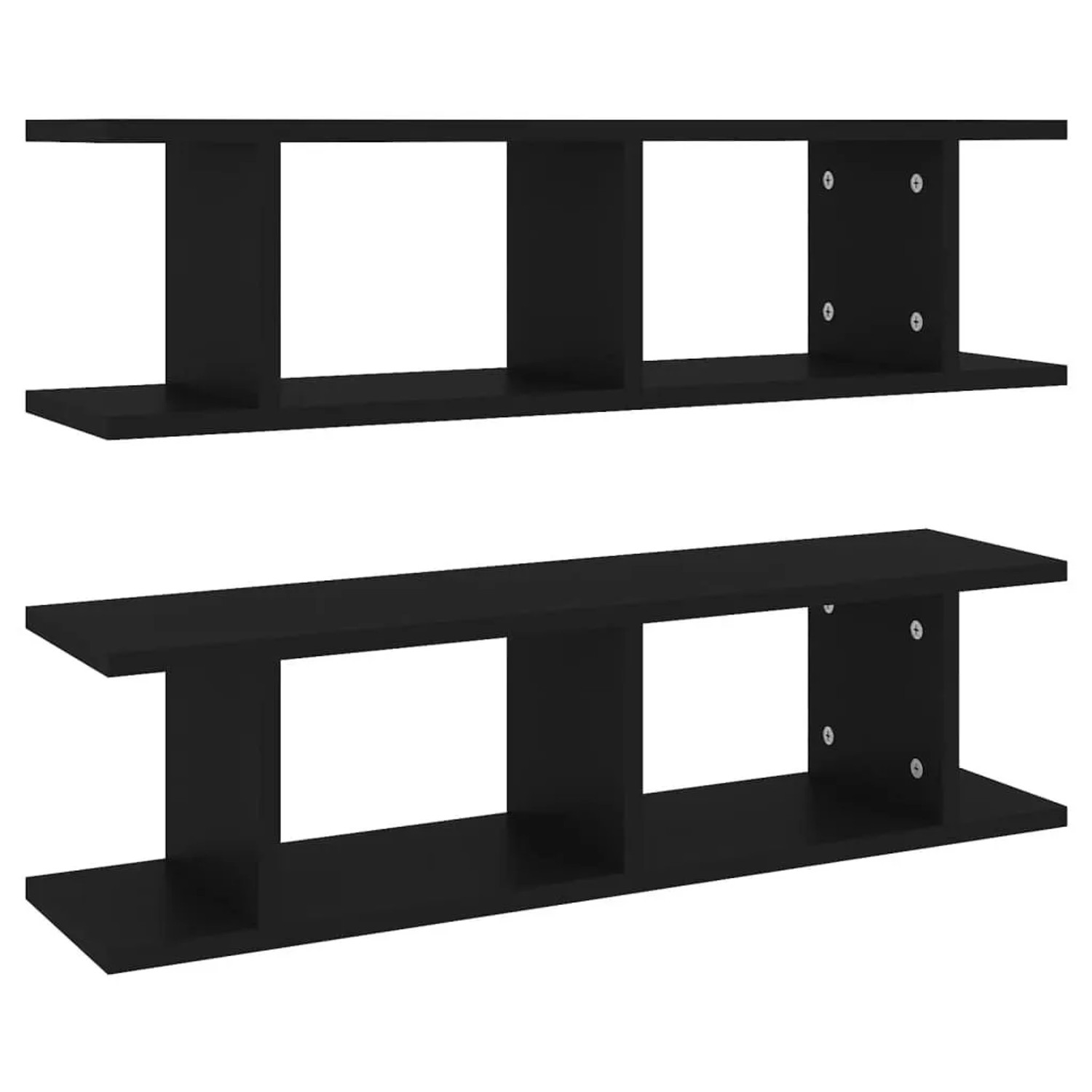 vidaXL Wandregale 2 Stk Schwarz 75x18x20 cm Holzwerkstoff 807188