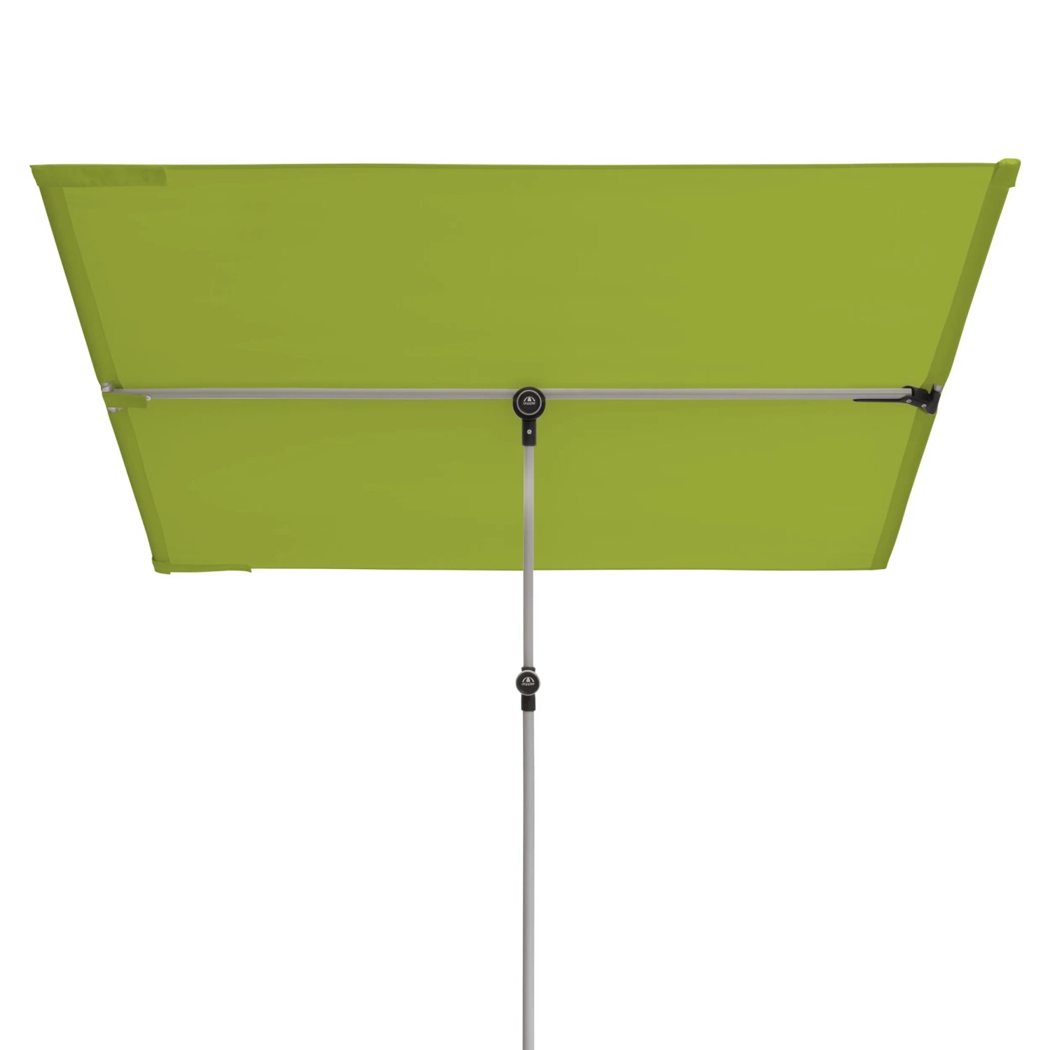 Grüner Doppler Balkonschirm, 127x177 cm, mit Handöffner. Ideal für kleine Balkone.