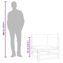 Bambus Garten-Ecksofa mit Kissen, 65 cm hoch, im Größenvergleich zu einer 180 cm Person.