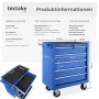 Tectake Werkzeugwagen  5 Kugelgelagerte Schubladen Mit Antirutschmatten Belastbarkeit 150 kg  69 x 33 x 79 cm Blau_6