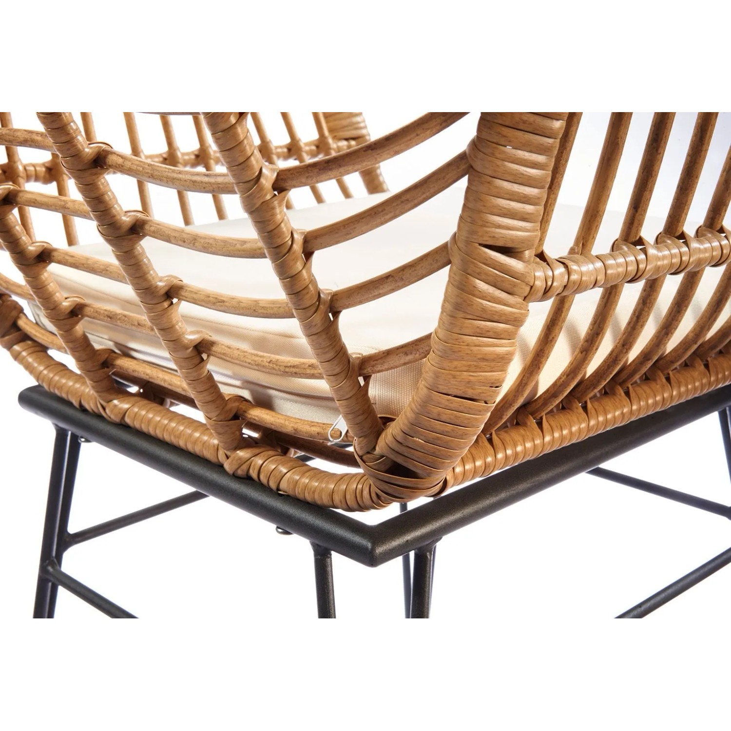 Kobolo Esszimmerstuhl Stuhl Gartensessel Gartenstuhl Retro Look mit Kissen_4