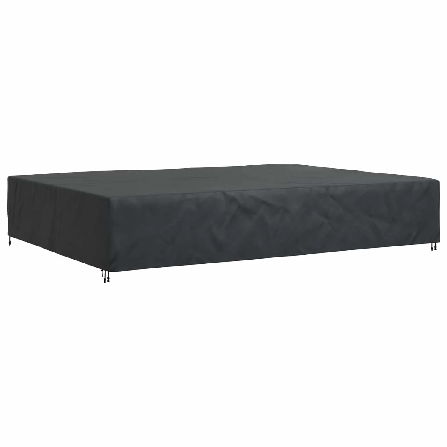 Schwarze rechteckige vidaXL Möbel Schutzhülle aus wasserfestem Stoff, 350x260x90 cm, für Gartenmöbel.