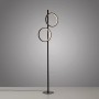Schwarze Just Light Stehleuchte Mini Ritus mit zwei runden LED-Leuchten.