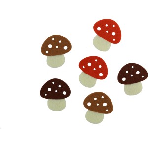 Videx Garden Filzanhänger Pilze, 6er Set in Natur- und Brauntönen, Deko-Figuren.