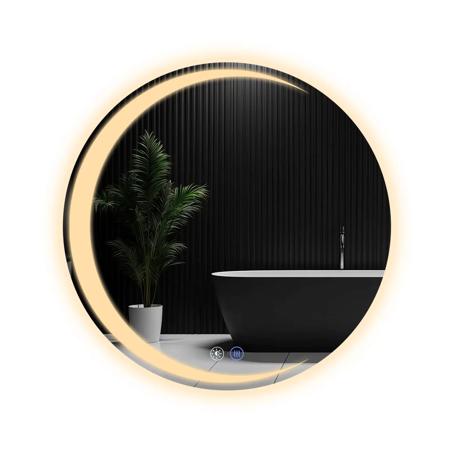 NETTLIFE Badspiegel mit Beleuchtung aus Glas L70 Weiß-1