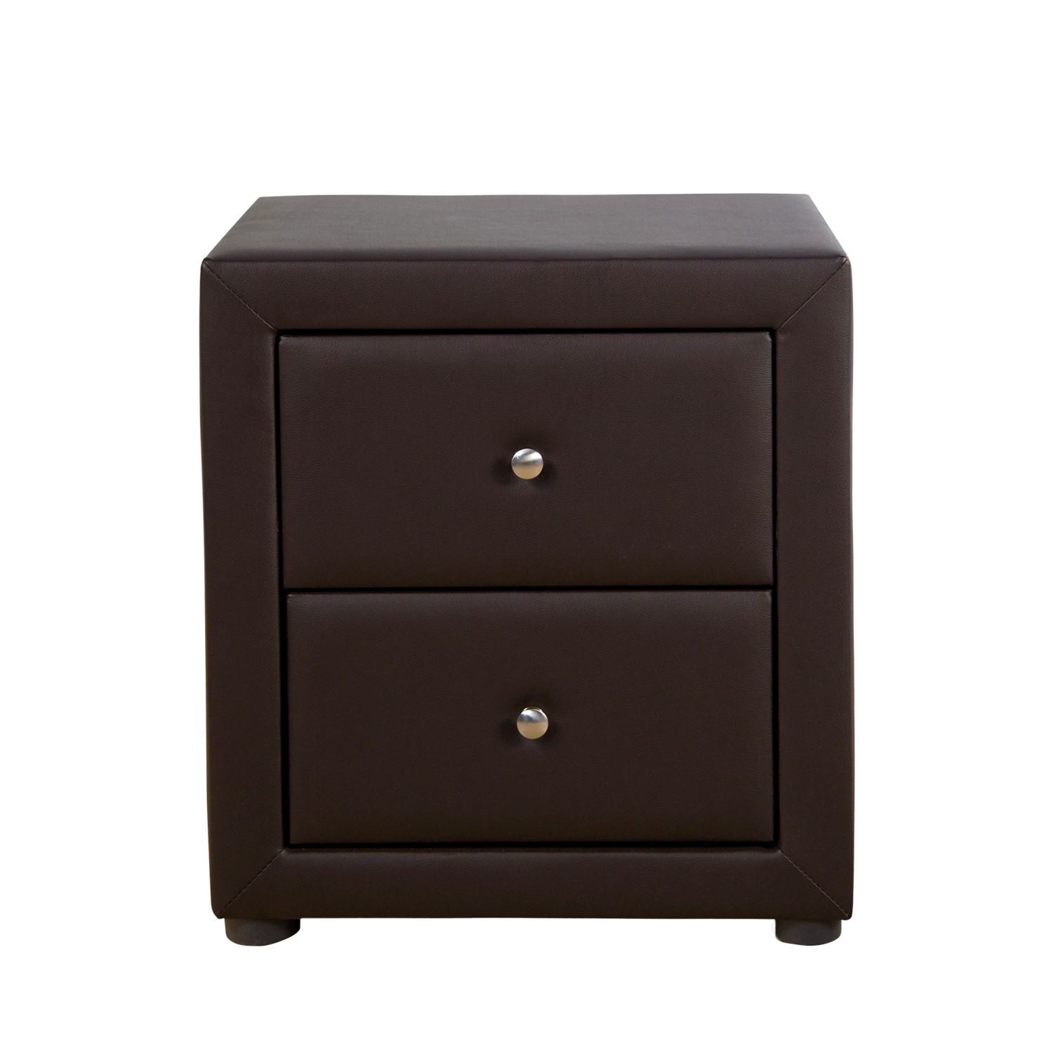 Brauner Homestyle4u Nachttisch mit 2 Schubladen, 47x53x41 cm. Moderner Nachttisch im Schlafzimmer.