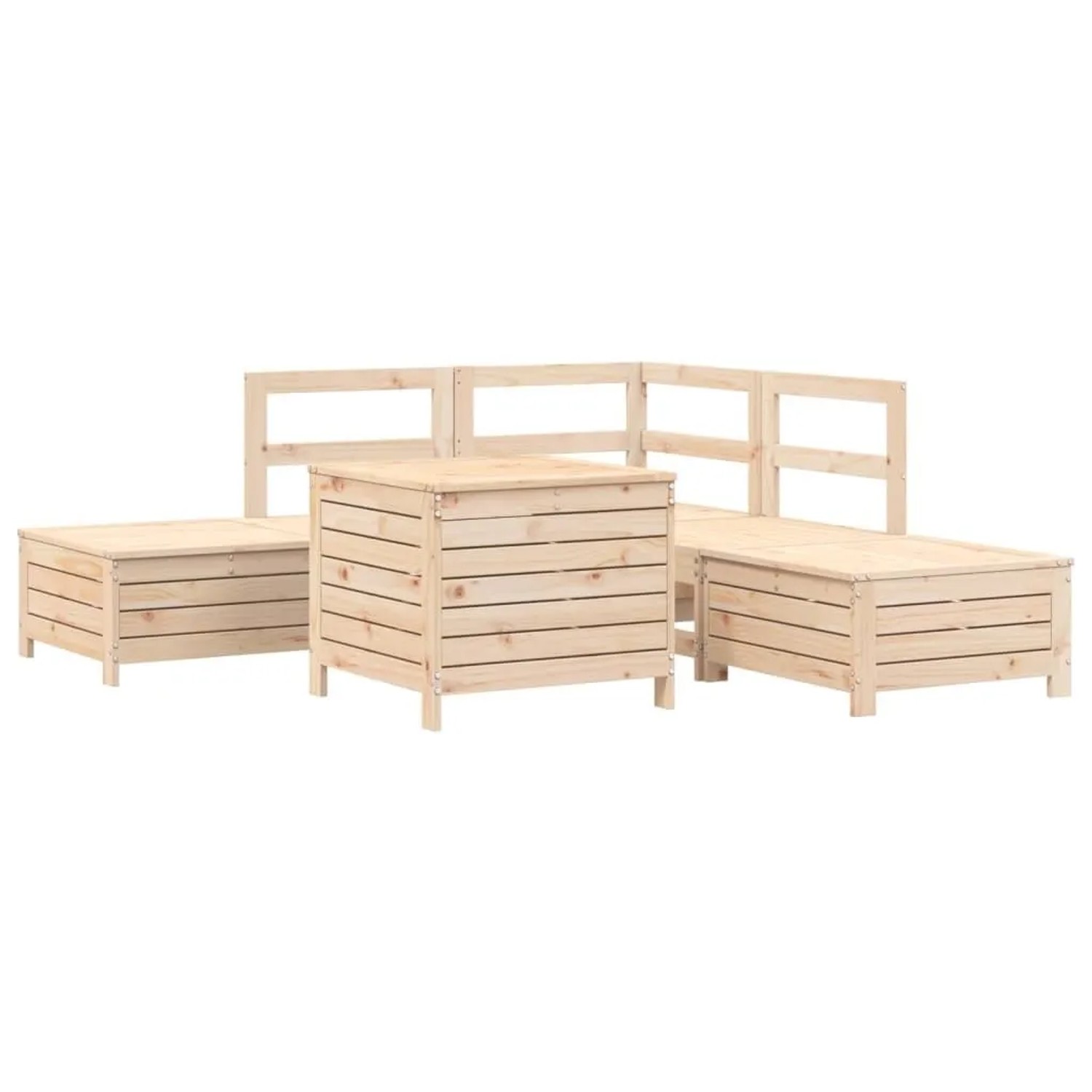 vidaXL 6 Tlg Garten-Sofagarnitur Massivholz Kiefer 3250696