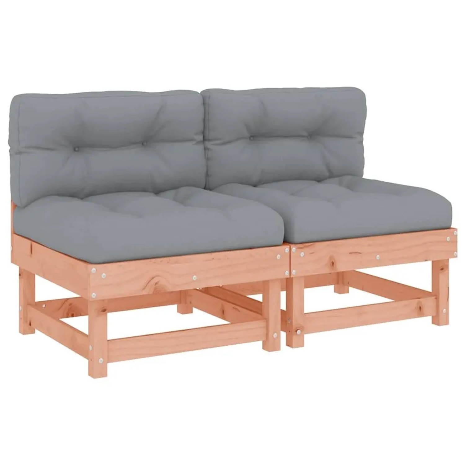 vidaXL Mittelsofas mit Kissen 2 Stk Massivholz Douglasie 825462
