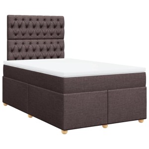 vidaXL Boxspringbett mit Matratze Dunkelbraun 120x200 cm Stoff 3293557