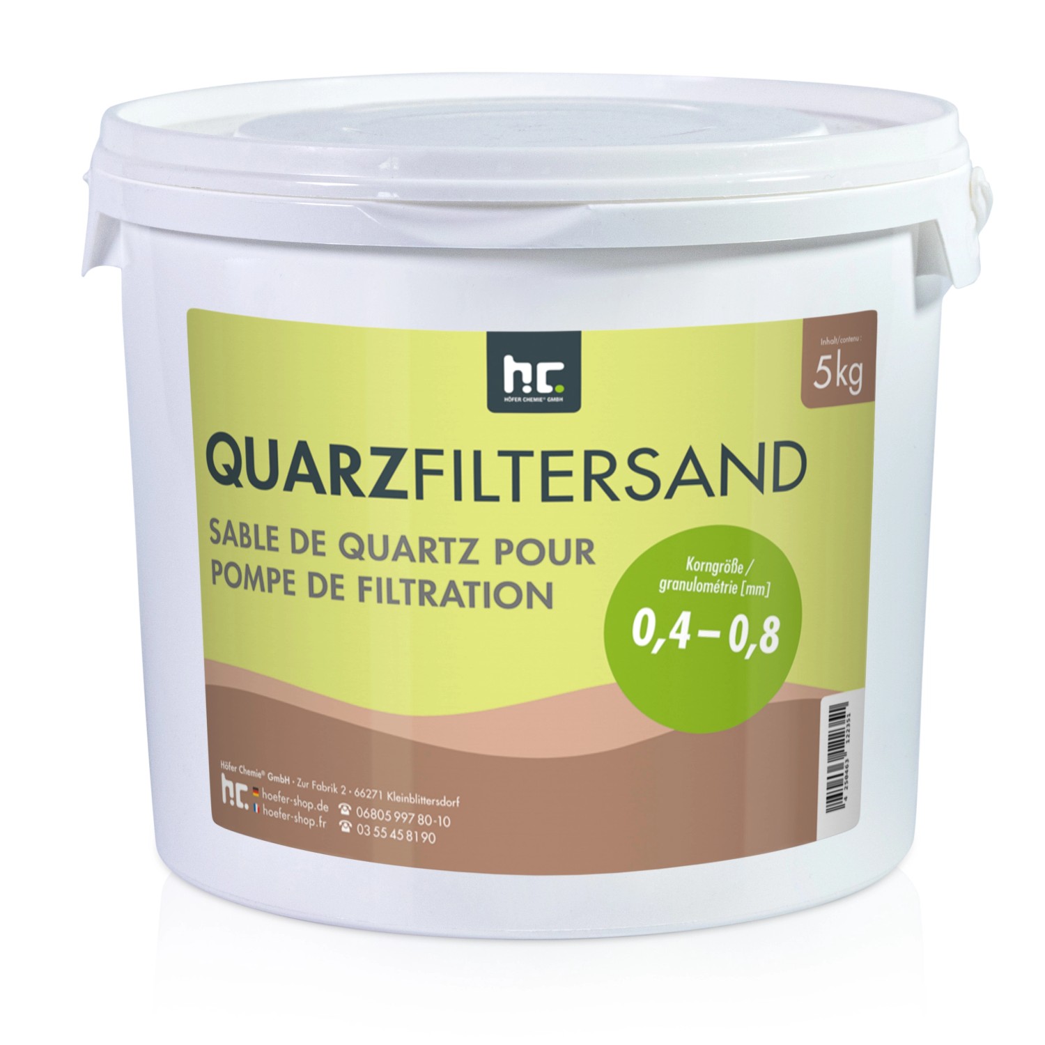 Höfer Chemie Premium Quarzsand Filtersand 0,4-0,8mm 5kg günstig online kaufen