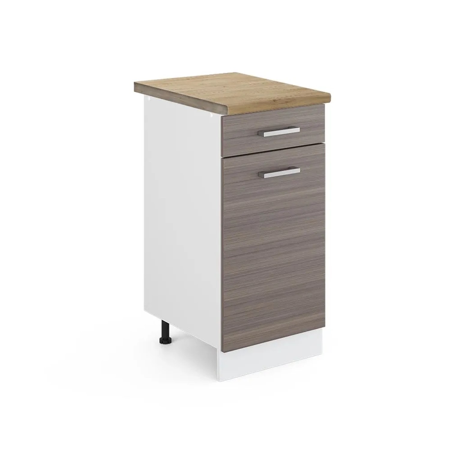 Vicco Küchenunterschrank R-Line Schubladenschrank für die Küche Grau Weiß 40 cm AP Eiche