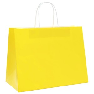 vidaXL Papiertragetaschen 50 Stk mit Henkeln Gelb 32x17x25 cm 4101775
