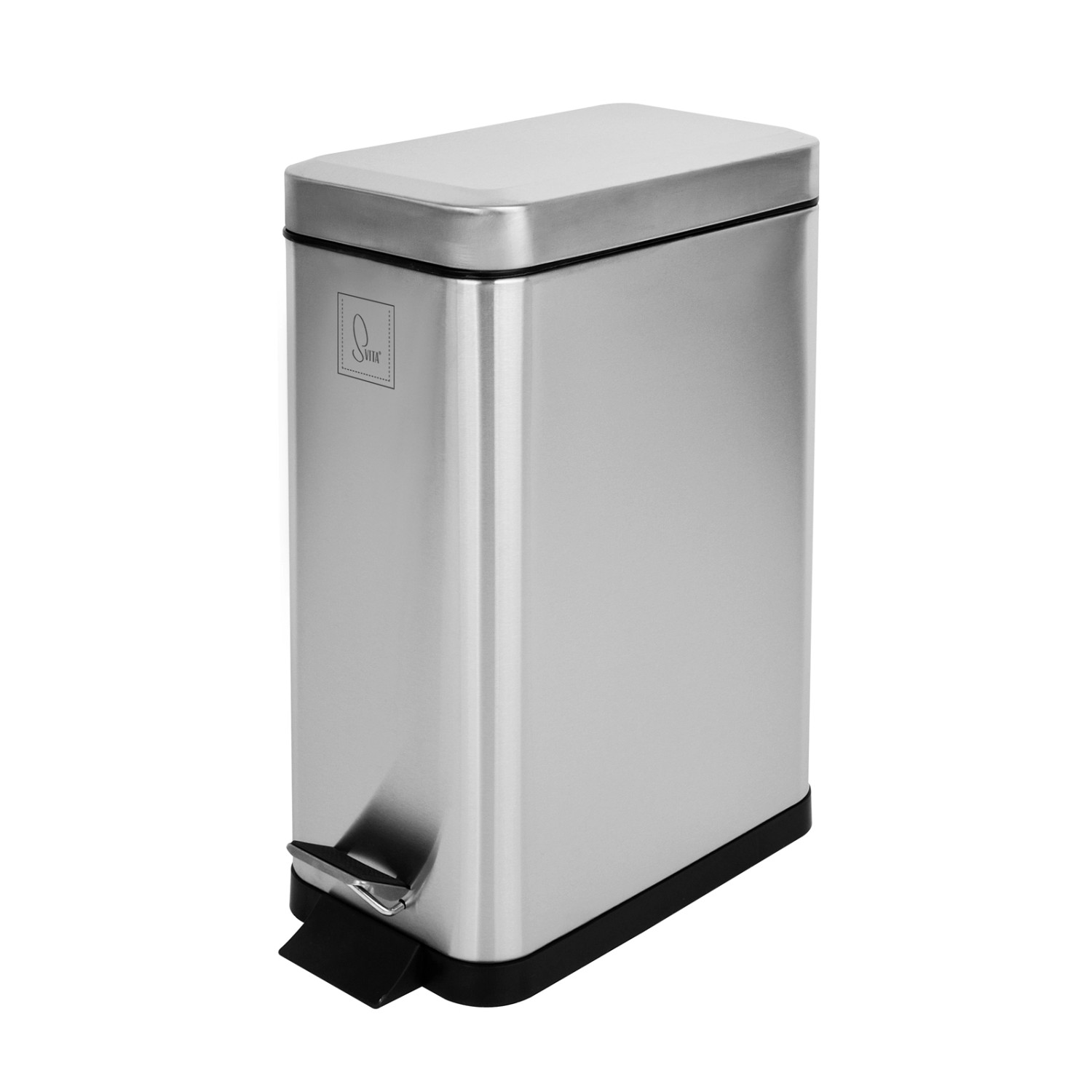 Svita Treteimer, 10L, Edelstahl, silberfarben mit Softclose-Deckel und Inneneimer.