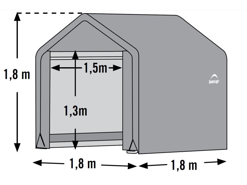 cm x ShelterLogic 180 bei OBI Foliengerätehaus Grau 3,24 180 m² cm kaufen
