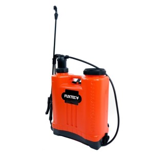 Oranger FUXTEC Drucksprüher 20L aus PE-Kunststoff mit Sprühlanze. Ideal für Garten, Pflanzenschutz & Düngung.