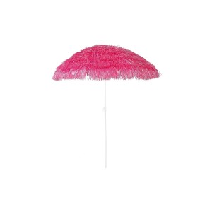 Lex Hawaii Sonnenschirm Bastschirm Ø 160 cm UV30+ Strandschirm Knickschirm Fuchsia