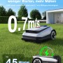 Ecovacs Goat O800 RTK Mähroboter auf Rasen, lädt schnell in 45 Minuten. Rasenmäher ohne Begrenzungskabel.