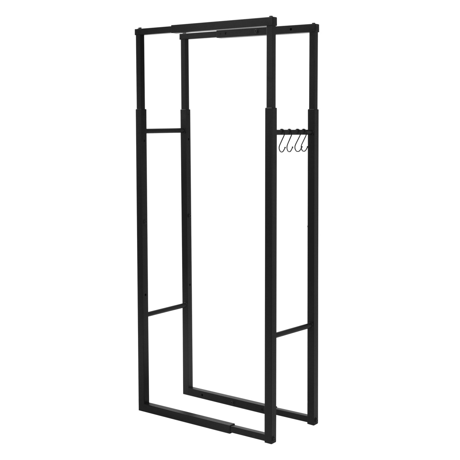 ML-Design Kaminholzregal Verstellbar Schwarz aus Stahl Innen/Außen günstig online kaufen