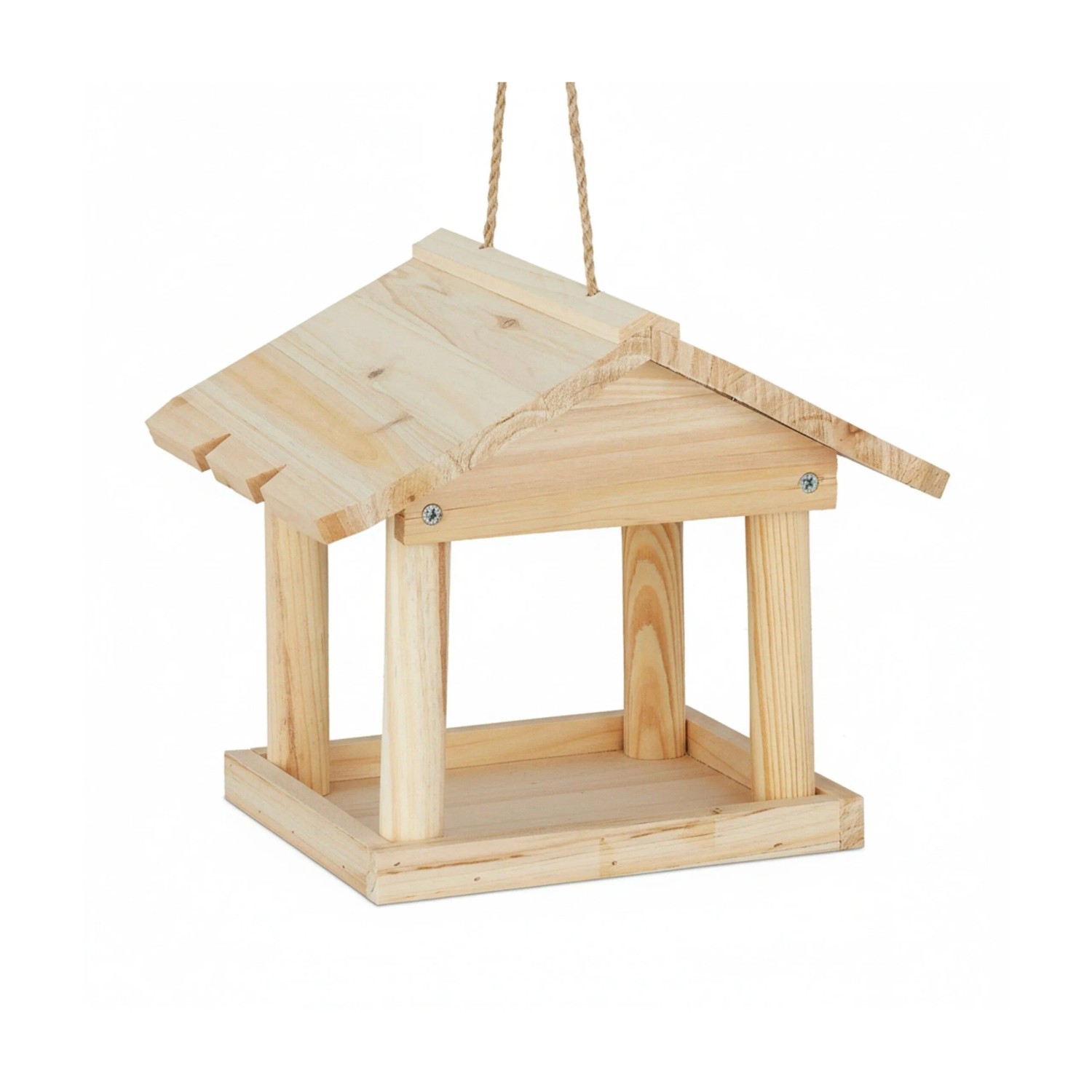 Relaxdays Vogelhaus Tannenholz Strick Natur Zum Aufhängen 22 x 26 x 22 cm, 700 g