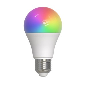LUUMR E27 Smart LED Leuchtmittel A60 mit weißem Sockel und farbigem Lichtspektrum. Ideal für smarte Beleuchtung.