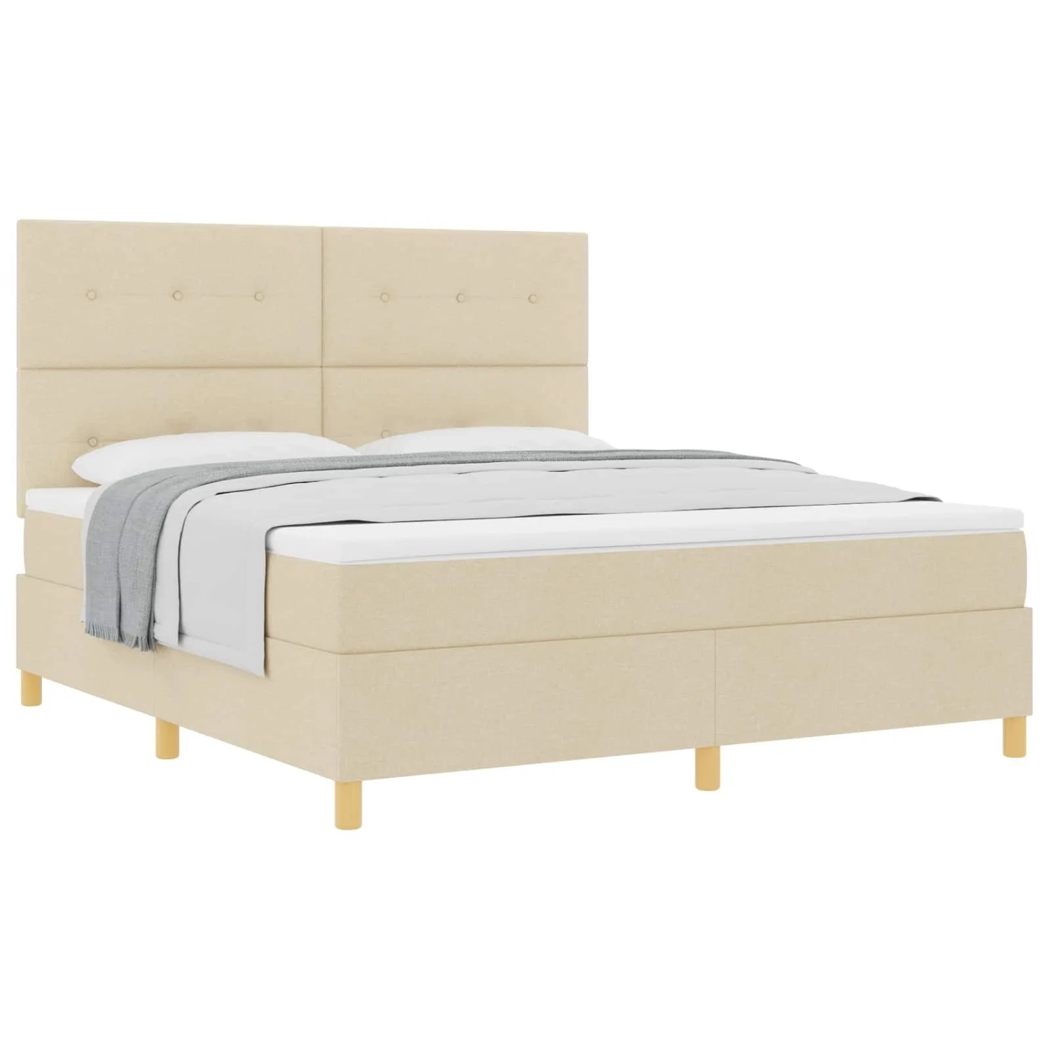 vidaXL Boxspringbett mit Matratze Creme 180 x 200 cm Stoff 3339642 günstig online kaufen