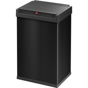 Schwarzer Hailo Mülleimer Big-Box Swing L mit 35 l Volumen und Schwingdeckel.
