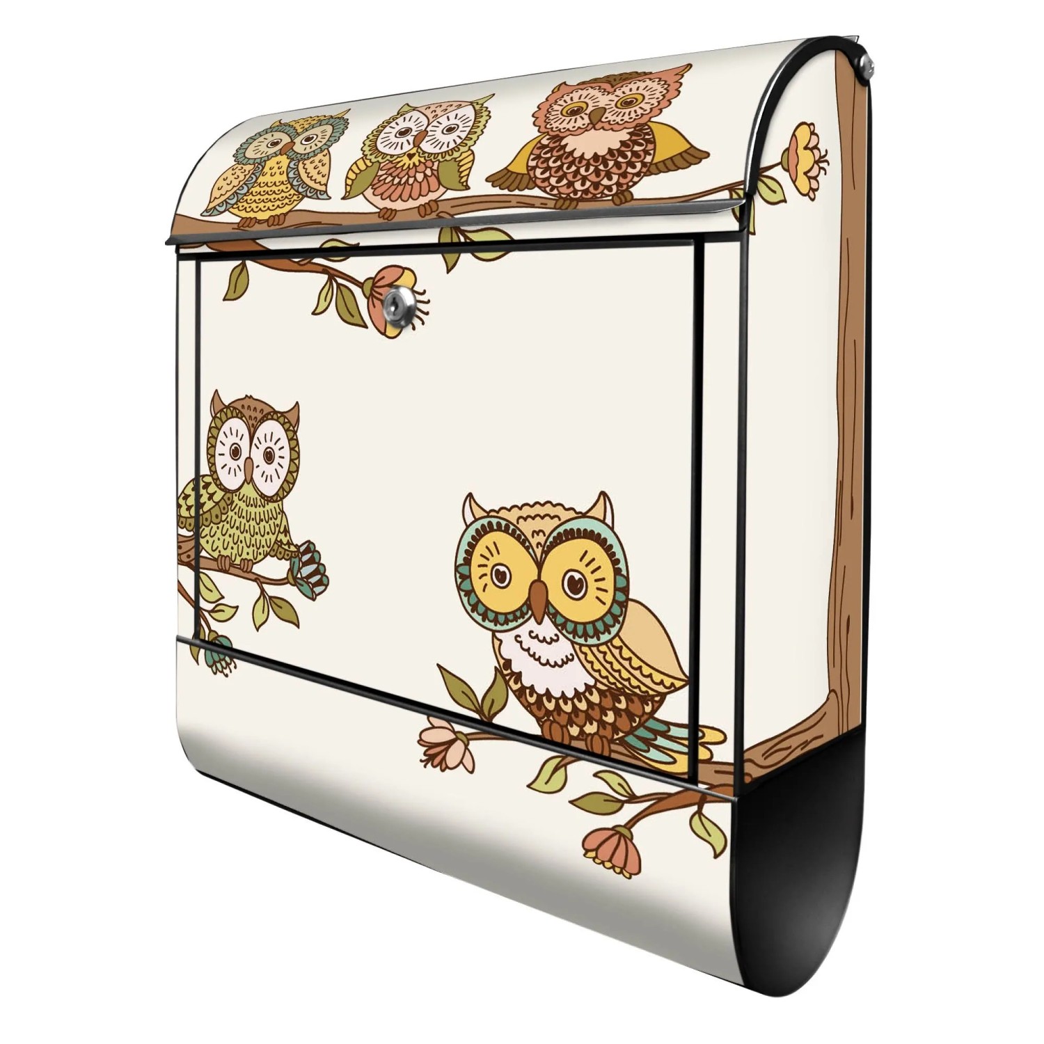 Banjado Design Briefkasten Schwarz Pulverbeschichtet 39x47x14cm 2 Schlüssel günstig online kaufen