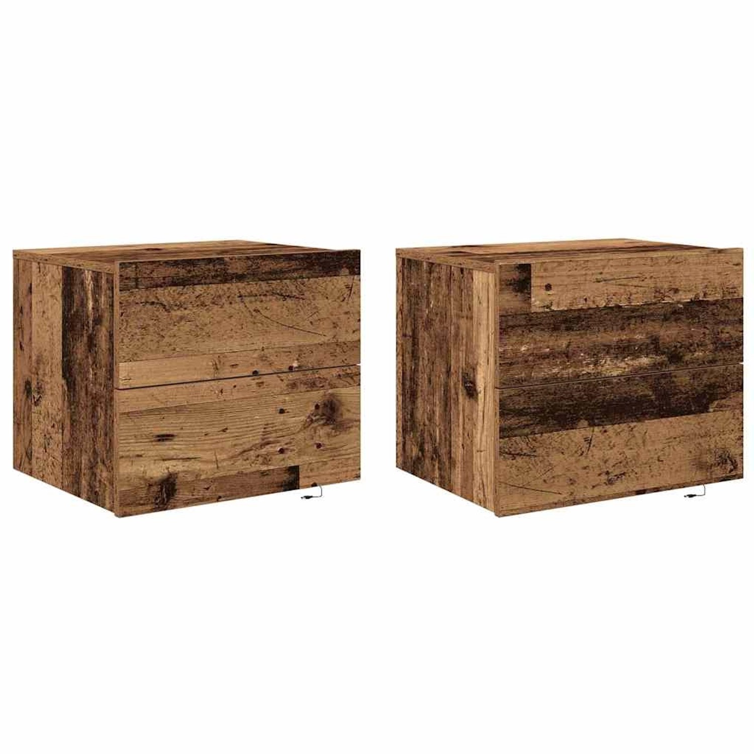 vidaXL Wandmontierter Nachtschrank 2 Stk Altholz 50 x 39 x 41 cm 863073 günstig online kaufen