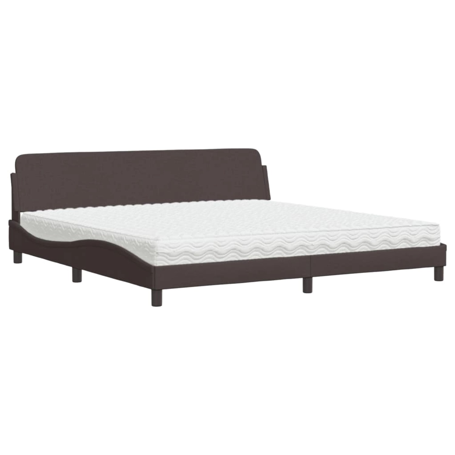 vidaXL Bett mit Matratze Dunkelbraun 200x200 cm Stoff2007527