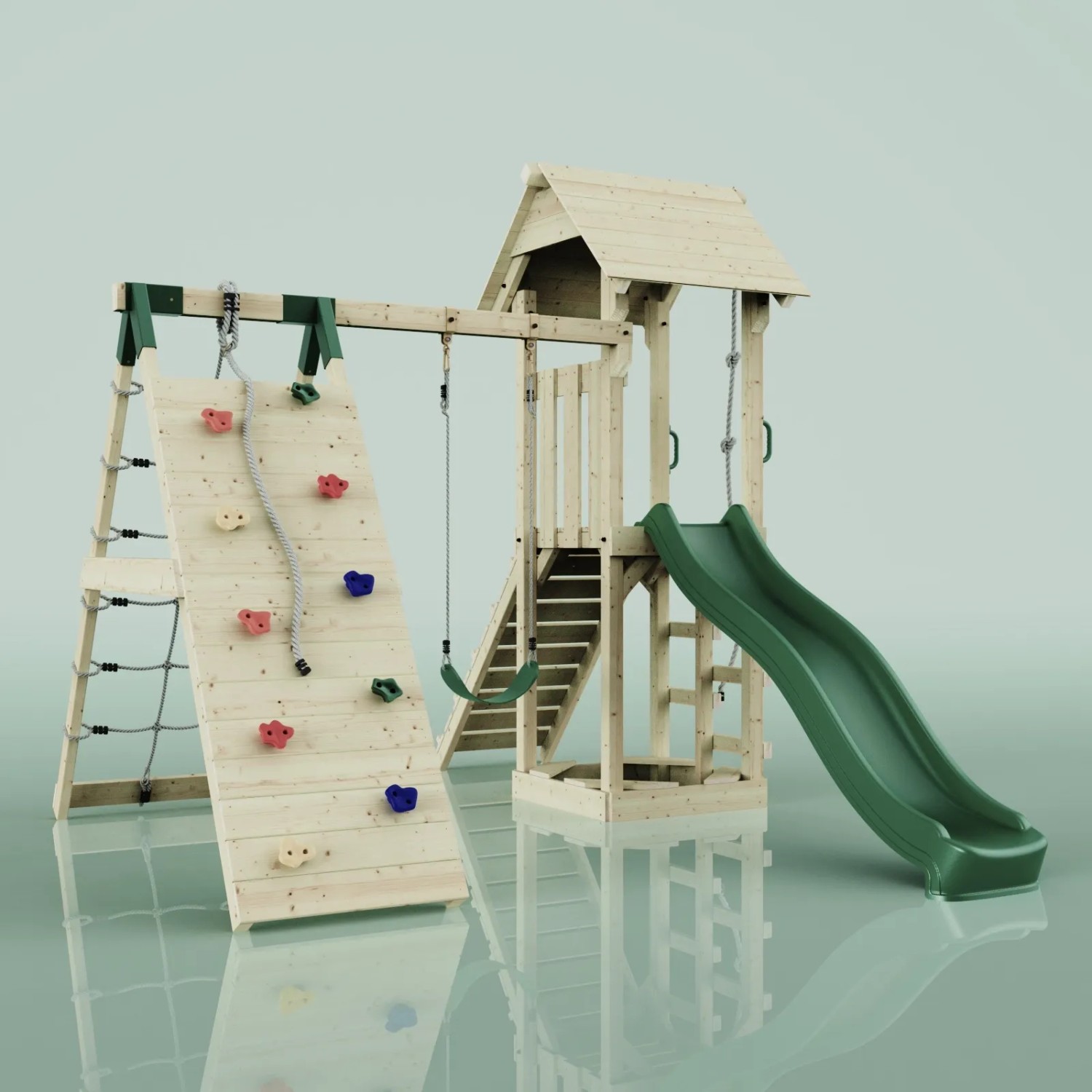 Spielturm Mit Einer Schaukel Und Rutsche