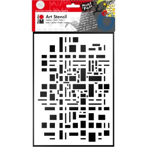 Marabu Art Stencil Schablone Graphic Pattern DIN A4 für Wandgestaltung und kreative Projekte.