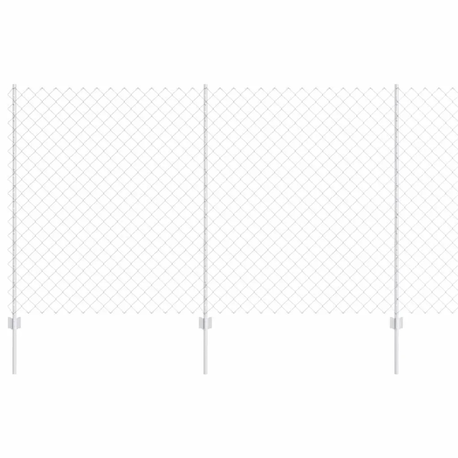 vidaXL Zaun mit Pfosten Silber 1,4 x 10 m Stahl 3336298 günstig online kaufen