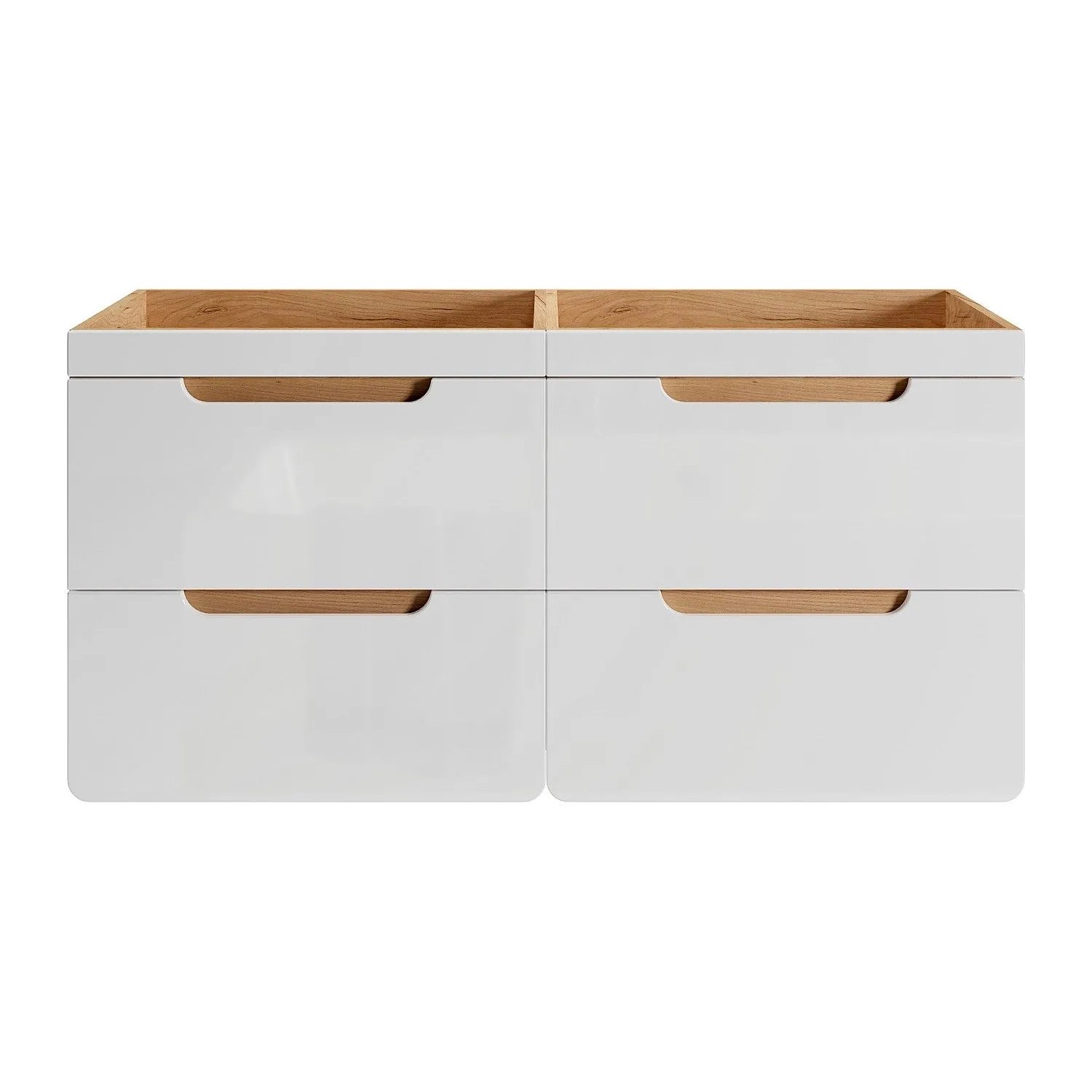 Vente-unique Waschbeckenunterschrank Aruba Naturfarben Hell  Weiß 120 cm
