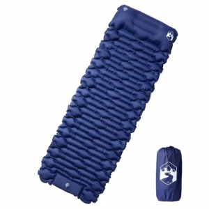 vidaXL Selbstaufblasende Isomatte mit Kissen Marineblau 4007107
