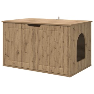 vidaXL Katzenhaus Kunsthandwerk Eiche 85 x 55 x 50,5 cm Holzwerkstoff 8000724