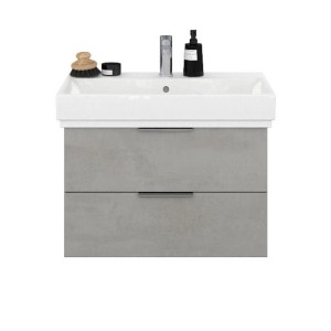 Steinkamp Waschtischunterschrank Living 2.0 mit GROHE Cube Waschbecken, oxid hellgrau.