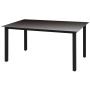 vidaXL Gartentisch der 5-tlg. Essgruppe, Glasplatte, schwarzes Gestell.