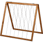 Dobar Rankhilfe Magic Kubus 2.0 Bernstein, Holz-Aufsatz mit Jutesträngen für Hochbeet, 78x58x70cm.