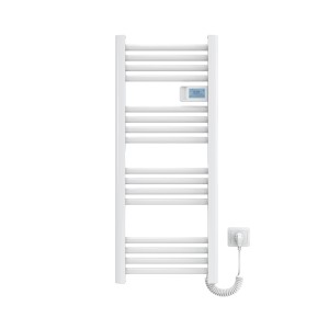 Emke Handtuchwärmer Elektrisch 96x40cm 300W Weiß Heizkörper mit Smart Thermostat LED Display mit Temperatur und Zeitanzeige