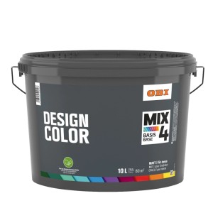 Grauer Eimer OBI Design Color Mix Basis 4, 10 l Innenfarbe zum Mischen.