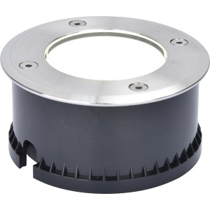 Lutec LED-Bodeneinbauleuchte Cydops, Edelstahl, Ø 11cm, für Garten & Terrasse.