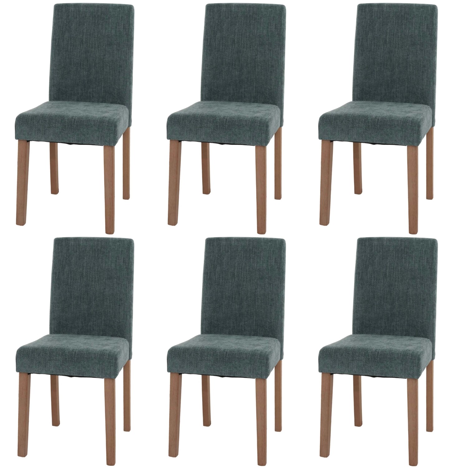 MCW Esszimmerstuhl Littau Chenille 6er-Set Grün Naturfarbene Beine günstig online kaufen